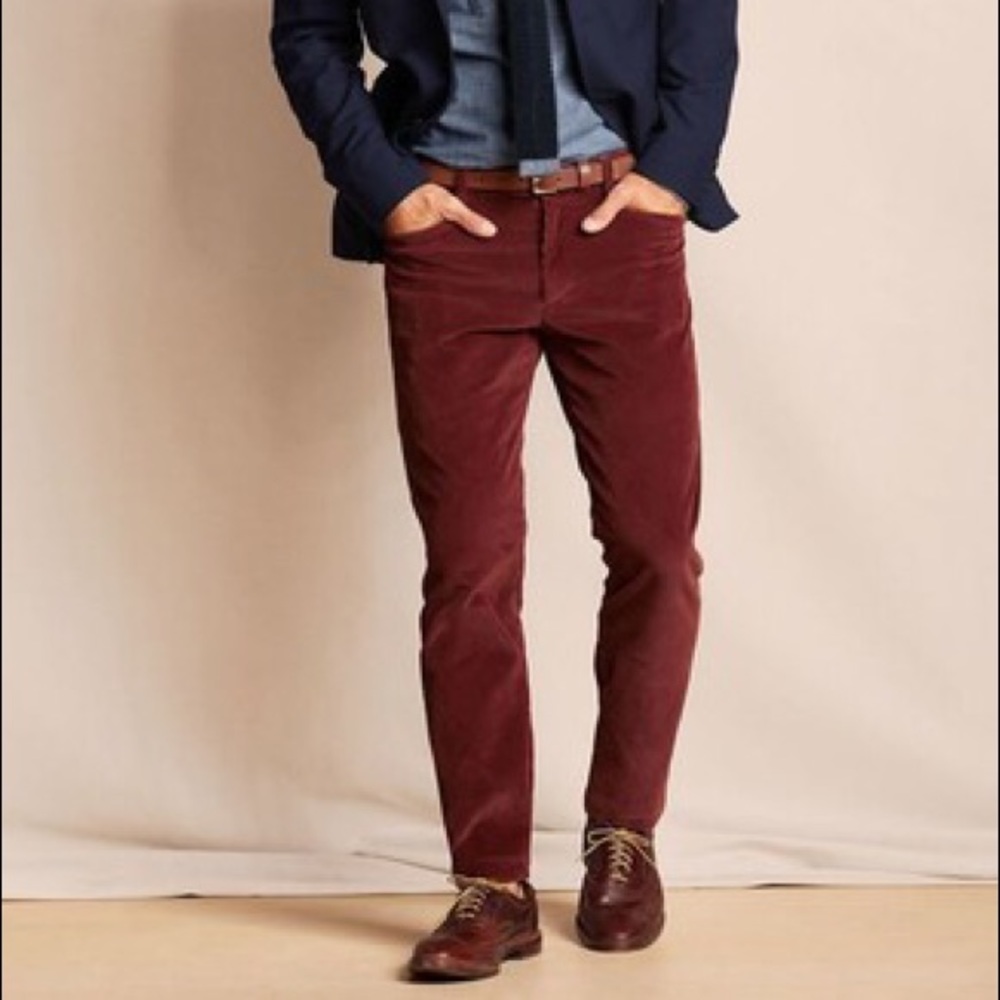 Brooks Brothers NWOT Clark Corduroy 35x30, Wine
